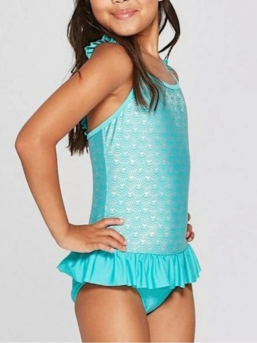 Cat & Jack turquoise shimmermade swimsuit